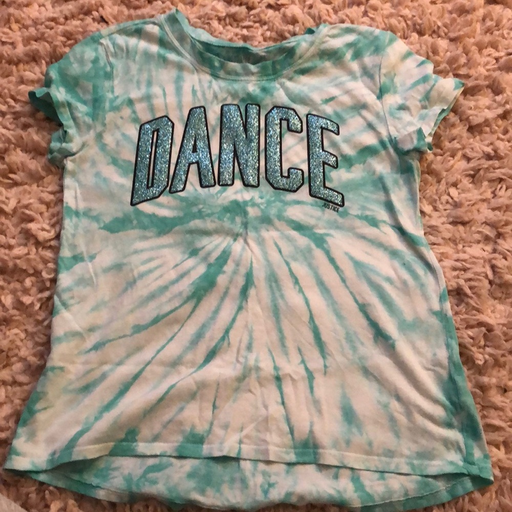 teal tie dye aethletic shirt (size:10)